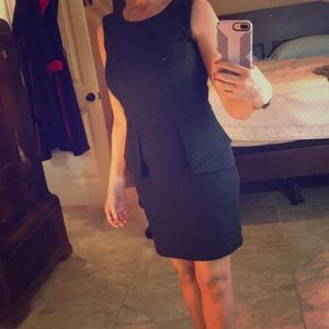 Michael Kors Dark Grey Peplum Knit Dress